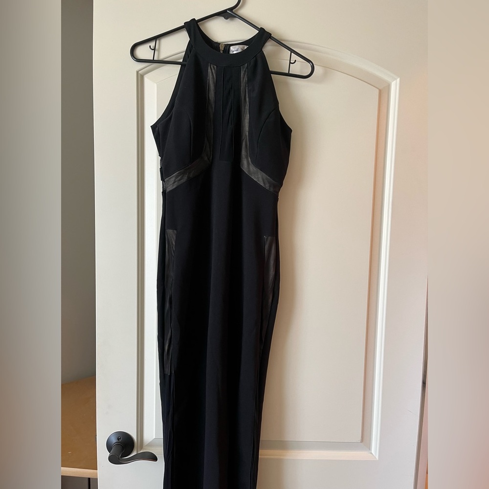 Emerald sundae black cutout mesh gown